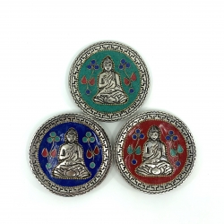 Metal Round Plate Buddha