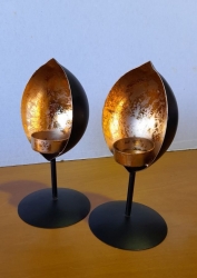 Iron tealight holder set of 2