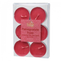 Soy wax tealights, 6 pack (tlpom - Pomegranate)